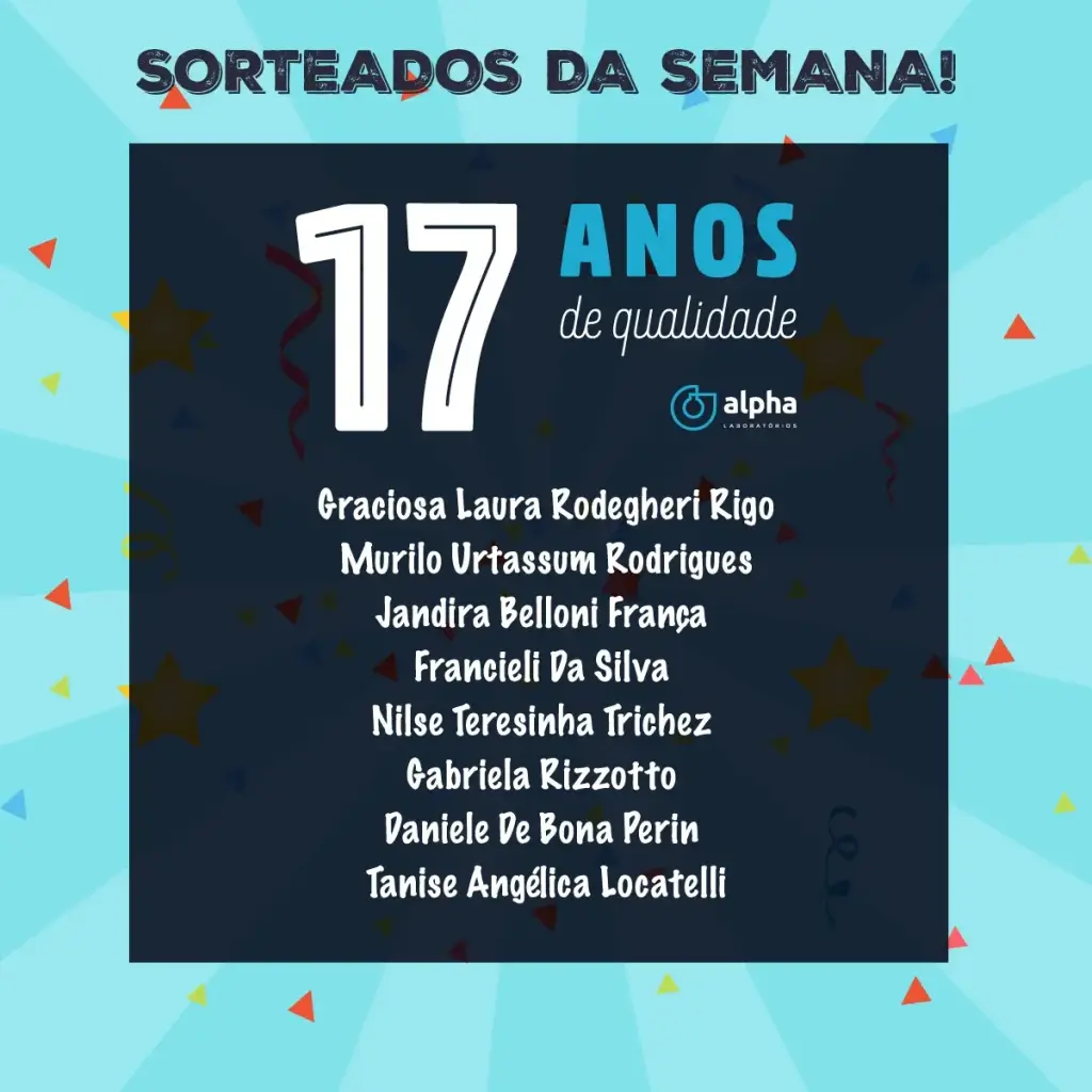 Sorteados da semana!