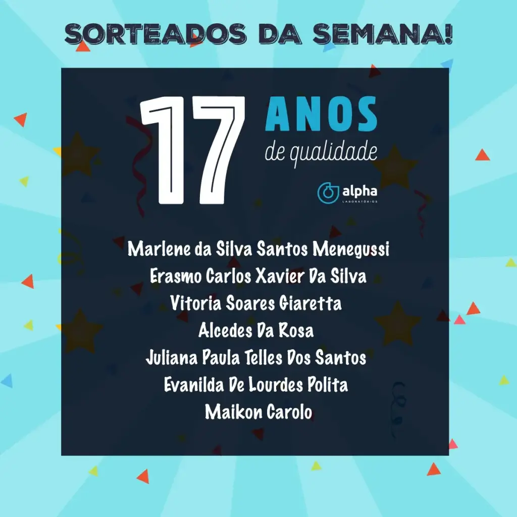 SORTEIO DOS BRINDES DE ANIVERSÁRIO! SEMANA 2